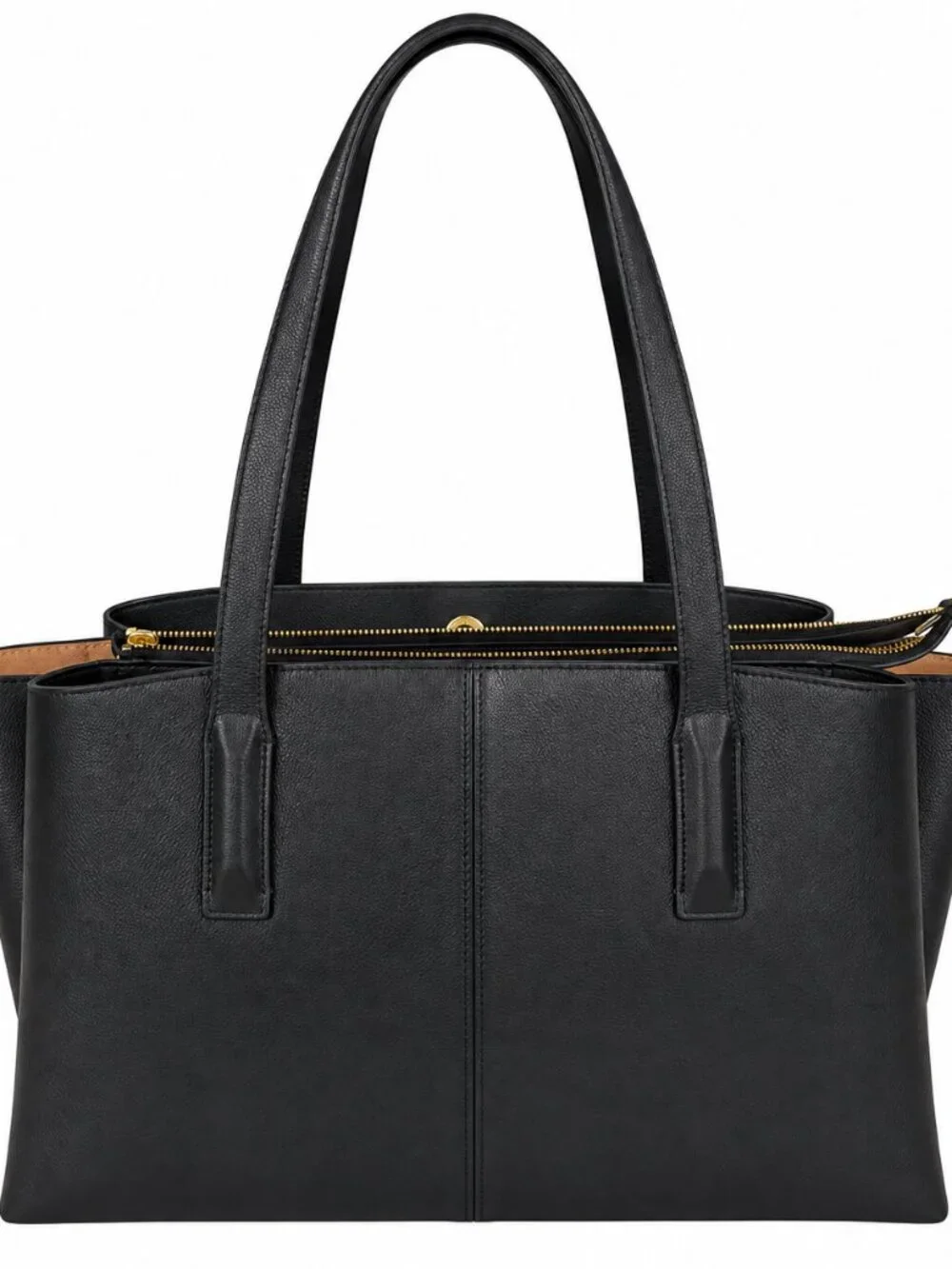Classic Freya work tote in black with a beautiful Tan Interior Gold Hardware